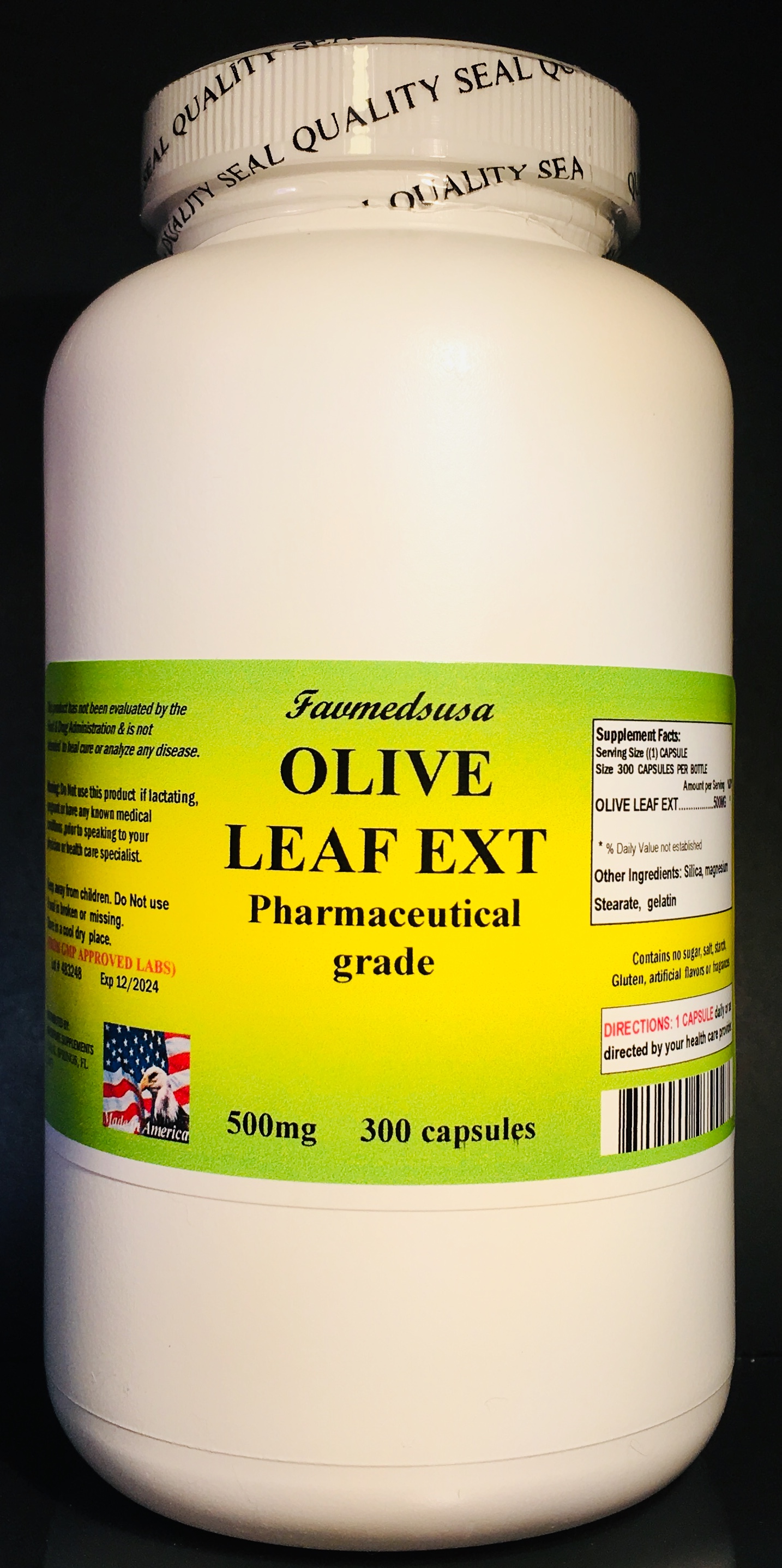 Olive Leaf Extract 500mg - 300 capsules
